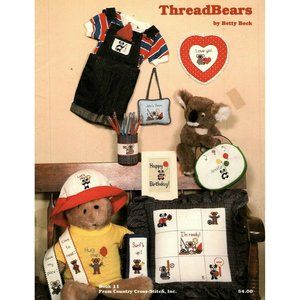 Country Cross Stitch Thread Bears by Betty Beck Counted Cross Stitch Patterns